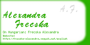 alexandra frecska business card